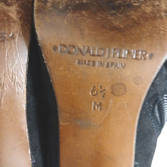 Donald J. Pliner Black Heeled Boots with Suede Finish - Picture 11 of 12